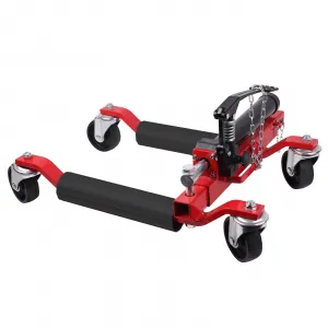Car Wheel Dolly Set With Hydraulic Tire Jack For Truck RV Trailer, 1500 LBS Capacity, Red