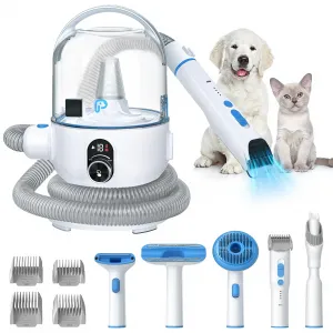 Pet Grooming Vacuum Suction Dog Grooming kit with 2 L Large Dust Cup Low Noise Dog Hair Remover, Blue