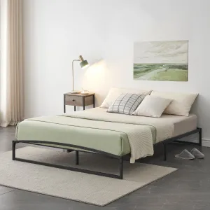 6 Inch Metal Twin Bed Frame with Unique Arch Design, Low Profile, Sturdy Steel Slats, Noise-Free, Easy Assembly, Black