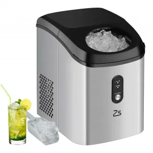 33lbs/24H Nugget Ice Maker Countertop with Soft Chewable Ice Auto-Cleaning Food-Grade Internal Plastic for Home Kitchen Office Bar