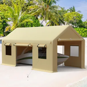 10' X 20' Portable Garage Heavy Duty Carport Canopy with Enhanced Durability, Yellow