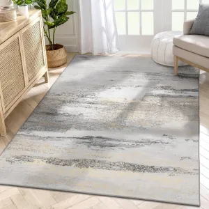 Modern Abstract Rug 5 x8, Neutral Beige Rugs for Living Room, Bedroom, Dining Room, Office, Home, Non-Shed, Non-Slip