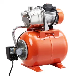3/4HP Shallow Well Pump with Pressure Tank, Stainless Steel, 115V Irrigation Pump, Automatic Water Booster Jet Pump for Home Garden Lawn