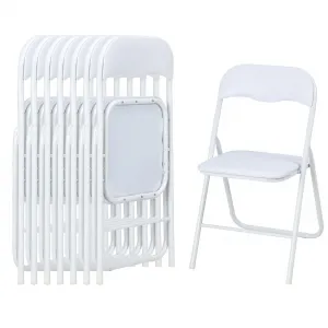Folding Chairs with Padded Seats, for Desks Home Office Steel Guest Reception Party Poker Stackable Conference Chairs - Set of 8