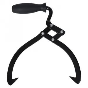 10 Inch Log Tongs Handheld Logging Skidding Tool with Non-Slip Grip and Sharp Steel Jaws for Secure Log Handling, Portable Steel, Includes Gloves, Suitable for Outdoor Logging