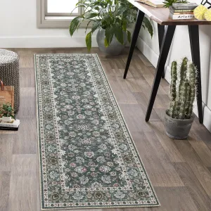 2x6 Kitchen Rug Runner Vintage Hallway Runner Rug Long Machine Washable Runner Rug Low Pile Stain Resistant Runenr Rug for Hallway Laundry Entryway