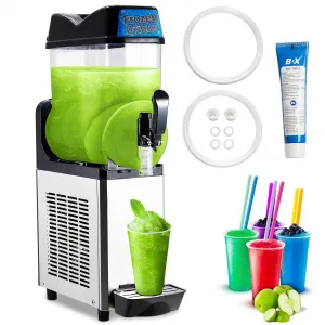 12L Commercial Slushy Machine, 430W Compressor, 3.2 Gal Capacity, Food-Grade PC, Stainless Steel, Digital Control, Ideal for Restaurants, Bars, Pool Parties