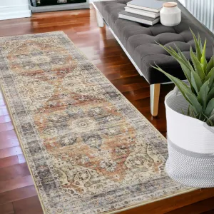 Vintage Runners for Hallway Long Rug Modern Washable Runner Rug with Non-Slip Rubber Backing Floral Printed Floor Cover for Bedroom, Kitchen Bathroom Floor Mat Aesthetic Carpet, Green