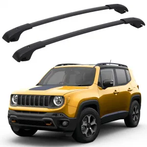 Car Roof Rack Cross Bars for 2015-2022 Jeep Renegade, Aluminum Roof Bars with Grooved Side Rails for Cargo, Kayak, Bike & Snowboard