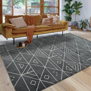 Large Area Rugs 10x13 Boho Moroccan Shaggy Living Room Rugs Geomertic Abstract Rug Non Slip Non-Shedding Floor Mat Soft Bedroom Dining Room Office Rug Accent Carpet
