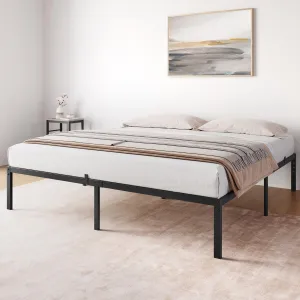 14 Inch King Bed Frame, 14 Inch High Platform Metal King Size Bed Frame, Bed Frames King Size with Storage Space Under Frame, No Box Spring Needed, Easy Assembly, Noise Free, Black (King)