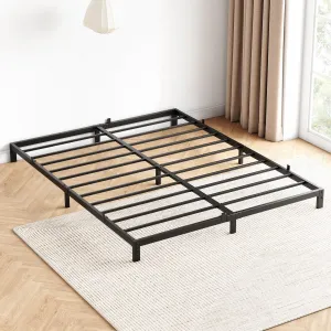 8 Inch Queen Bed Frame, Low Profile Queen Metal Platform Bed Frame Support Mattress Foundation, Noise Free, Easy Assembly, Black