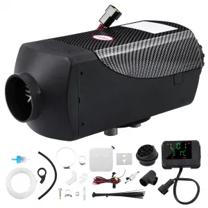 Diesel Air Heater 12V with 15L Tank & Muffler, Diesel Heater 8KW, Diesel Parking Heater with LCD Thermostat Monitor & Remote Control for Trucks, Trailer, Boat and Motor-Home