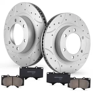 Premium Ceramic Disc Rear Brake Rotor Compatible With JEEP WRANGLER JK Rear Aluminum-Zinc Coated Durable Rust-Resistant