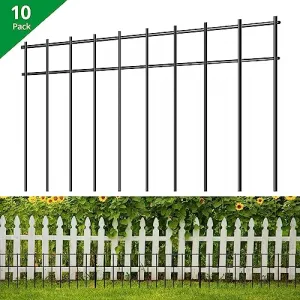 24x15 Inch Metal Fences, No Dig, Animal Barrier for Gardens - 10 Pack