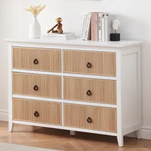 Wood Dresser for Bedroom - 6 Drawers, Modern Chest, High-Quality Wood, Versatile Design, Ample Storage, Easy to Install