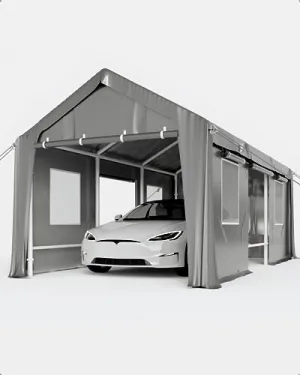 10'x20' Carport Canopy, Portable Garage with Zipper Door, Ventilated Windows & Removable Sidewalls for Truck, Boat, Yellow