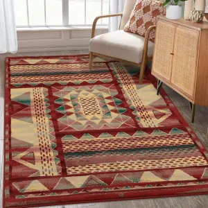 Modern Abstract Area Rug 4x6 Non-Slip Non-Shedding Synthetic Fibers Over-Lock Stitching for Living Room Bedroom Kitchen