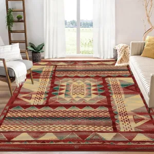 Modern Abstract Area Rug 4x6 Non-Shedding Non-Slip Synthetic Fibers Machine-Woven for Living Room Bedroom Kitchen Nursery