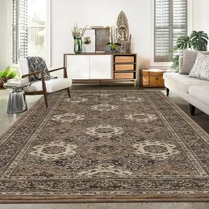 11x15 Rug Large Premium Thick Rug Traditional Area Rug Non-Slip Carpet Non-Shedding Esay-Cleaning Rug Vintage Bohemian Rug for Living Room Bedroom Farmhouse Dining Room Office