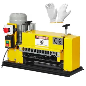 Wire Stripping Machine 0.06 inch -1.5 inch, 370w Portable Powered Wire Stripper Machine, 11 Channels 10 Blades & 65ft/min, Automatic Wire Stripping Tool for Recycling Copper Wire Yellow