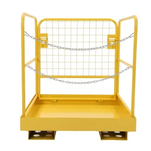 36" x 36" Forklift Safety Cage, 1200 LBS Capacity Forklift Work Platform, Aerial Platform Collapsible Lift Basket for Changing Lights, Painting, Roof Repair, Tree Service
