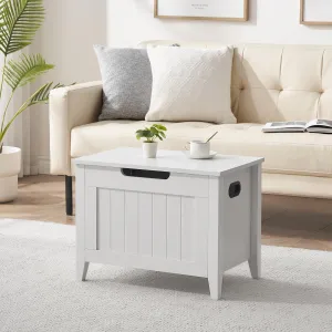 Upholstered Storage Trunk with Safety Hinges, Flip-Top Toy Chest, Wooden Construction, Anti-Slip Pads, 15.7 x 39.4 x 18.1 Inches, Entryway, Bedroom, Living Room