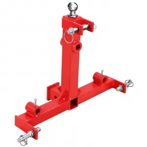 3-Point Gooseneck Tractor Trailer Hitch with 2" Receiver Hitch and Gooseneck Trailer Ball Drawbar for Category 1 Tractor