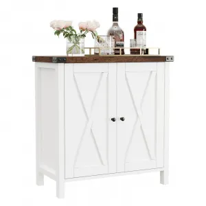 Buffet Cabinet Farmhouse Storage Cabinet with Doors and Shelves, Buffets and Sideboards Entryway Console Cabinet for Living Room, Dining Room, White