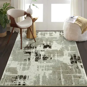 Modern Abstract Area Rug 10x13 Large Area Rug Contemporary Area Rug Geometric Distressed Rug Indoor Non Shedding Floor Carpet for Bedroom Living Room Nursery