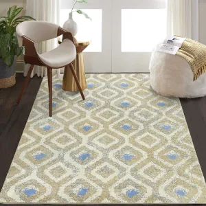 Large Living Room Area Rug 10x13 Non-Shedding Boho Area Rug Non-Slip Indoor Floor Carpet Contemporary Area Rug Modern Geometric Area Rug for Bedroom Nursery Home Office, Taupe