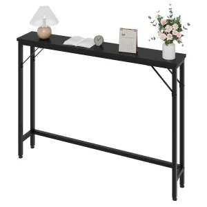5.9" Narrow Sofa Table, Skinny Console Table with Storage, Slim Behind Couch Table for Living Room, Entryway, Hallway, Foyer - Black