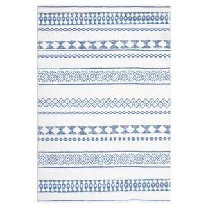 Geometric Area Rug Large 10x13 Washable Moroccan Retro Indoor Non-Slip Low Pile Blue