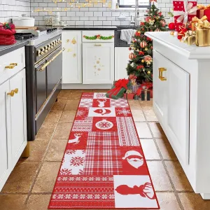 Washable Rug Christmas Rug 5x7 Christmas Tree Indoor Carpet for Living Room, Bedroom Dining Room Kitchen Non-Slip Indoor Floor Decor
