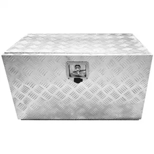 Aluminum Tool Box - 30 inch Square Truck Storage Organizer Chest With T-Handle Lock and Keys Included