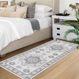 Bohemian Runner Rug 2x6 Washable Hallway Runner Moroccan Geometric Carpet Runner Non-Slip Non-Shedding Kitchen Mat Foldable Entry Throw Area Rug for Living Room Bedroom