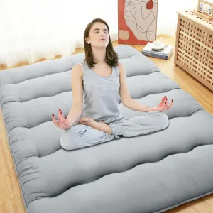 Japanese Futon Mattress Full Size + Foldable & Rollable + 5-Layer Support + Microfiber Cotton + Guest Room & Camping + Twin & Full Sizes
