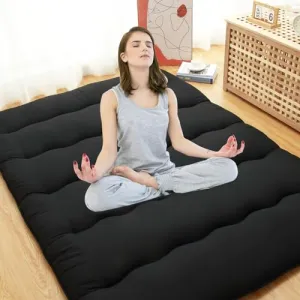 Japanese Futon Mattress Full Size - Foldable, Comfortable 5-Layer Design - Microfiber Cover, High-Density Foam - Ideal for Floor Sleeping, Camping