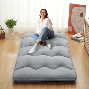 Foldable Japanese Floor Mattress - Twin Size Futon Mattress Roll Up, Tatami Mat, Camping Mattress, and Couch Mattress Pad