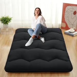 Foldable Japanese Floor Mattress - Queen Size Futon Mattress Roll Up, Tatami Mat, Camping Mattress, and Couch Mattress Pad