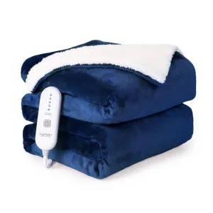 Electric Blanket Full Size 72" x 84", Thick Flannel & Sherpa Heated Blanket Full with 5 Heating Levels & 4 Hours Auto Off, ETL Certified Fast Heating Blanket with Overheating Protection, Blue