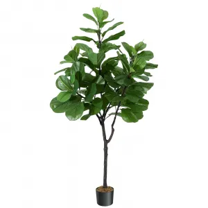 Artificial Fiddle Leaf Fig Tree 6FT(72in) Tall Faux Silk Ficus Trees for Home Office Living Room Decor Indoor Fake Potted Tree with Natural Dry Grass and Lifelike Ficus Leaf