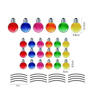 Christmas Car Magnets Lights Stickers Light Bulb Shaped Car Decorations for Cars Refrigerators Dishwashers File Cabinets 18 Small Bulbs + 12 Wires