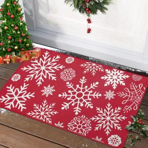 Door Mat Christmas Indoor Outdoor Doormat Front Door Mats Xmas Welcome Doormat Non-Slip Entry Door Rugs Washable Floor Mats for Bedroom Living Room Kitchen Nursery, 17" x 29" Blue