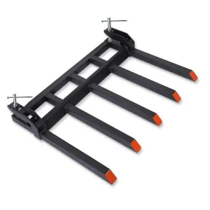 Clamp on Debris Forks to 42-48" Bucket, Heavy Duty 5 Fork Tines Clamp-on Pallet Attachments with 2500 LBS Capacity Fit for Tractor Bucket, Skid Steer Loader