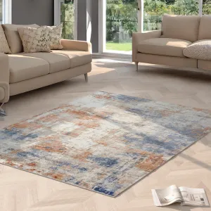 Modern Abstract Area Rug 5'3" x 7'3" Stain Resistant Non-Shedding Multi Color for Living Room Bedroom