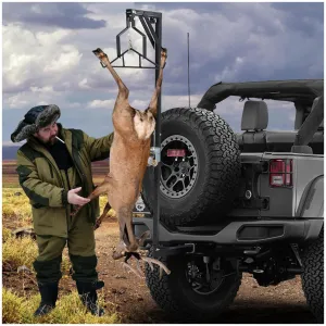 Truck Hitch Deer Hoist with Winch, 400 LBS Capacity, 360° Flexible Rotation, Versatile for hunting & daily use