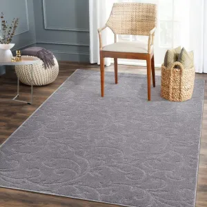 5x8 Shag Rug Modern Floral Fluffy Rug for Living Room Light Grey Ultra Soft Thick Plush Carpet