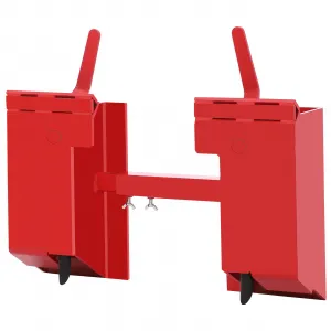 Universal Skid Steer Quick Tach Conversion Adapter Mount Plate Attach Adapter, for Bobcat Kubota, 9.8 Inch Adjustable Cross Brace, 4000 LBS Weight Capacity, Skid Steer, Red