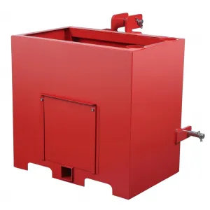 Ballast Box 3 Point Category 1 Tractor, 800lbs Capacity Tractor Ballast with 2" Hitch Receiver, Fits Category 1 Tractor Attachment, Black